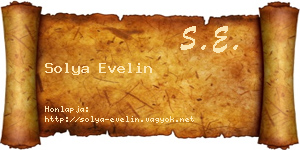Solya Evelin névjegykártya